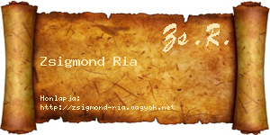 Zsigmond Ria névjegykártya